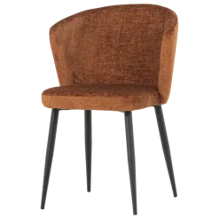 Woood Eetkamerstoel Luse Velvet Oranje - Set van 2 [fsc]