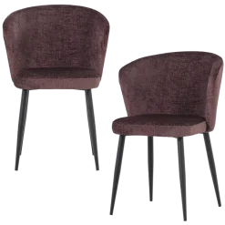 Woood Eetkamerstoel Luse Velvet Paars - Set van 2 [fsc]