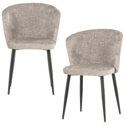 Woood Eetkamerstoel Luse Velvet Beige - Set van 2 [fsc]