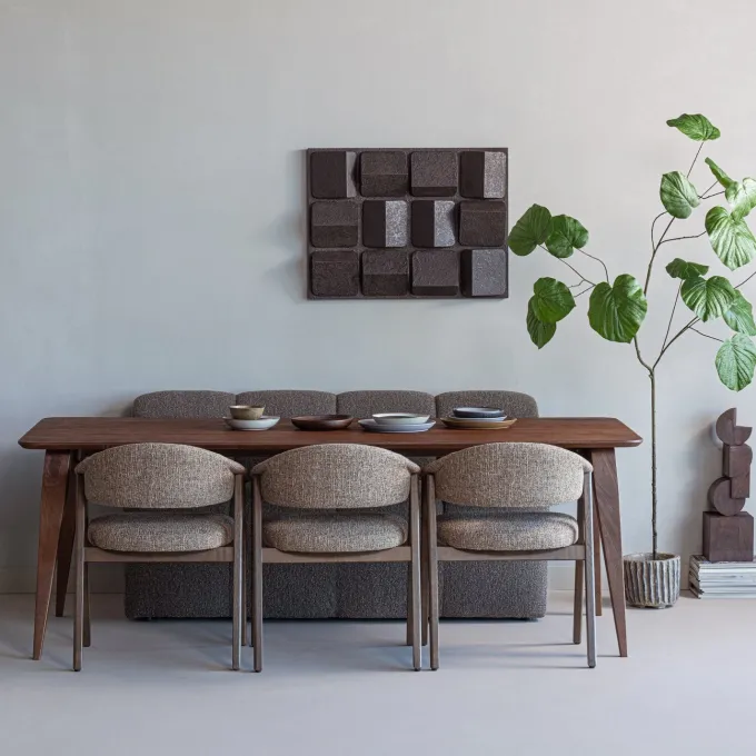 Woood Eettafel Rubo 220 x 95 cm mangohout bruin