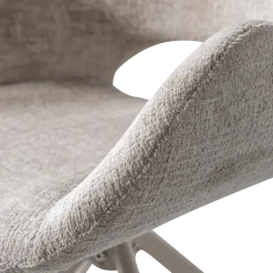Woood Eliva eetkamerstoel structure velvet zand - set van 2