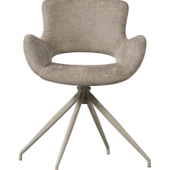 Woood Eliva eetkamerstoel structure velvet zand - set van 2
