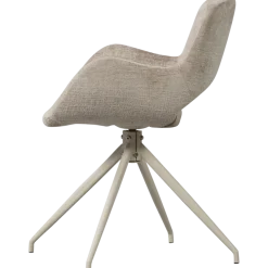 Woood Eliva eetkamerstoel structure velvet zand - set van 2