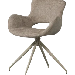 Woood Eliva eetkamerstoel structure velvet zand - set van 2