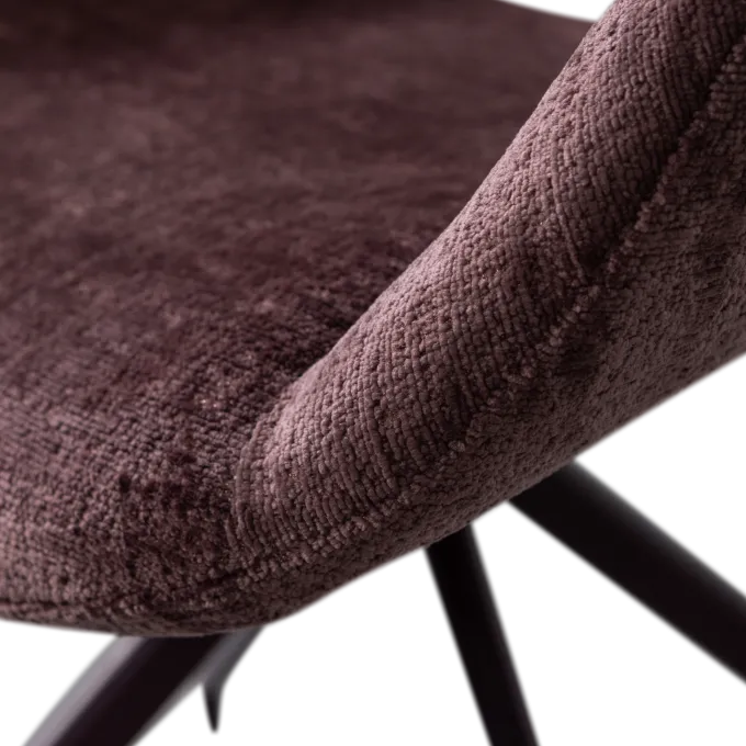 Woood Eliva eetkamerstoel structure velvet paars - set van 2