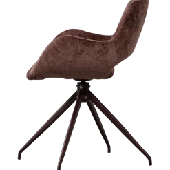 Woood Eliva eetkamerstoel structure velvet paars - set van 2