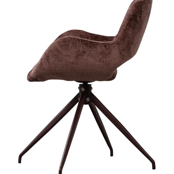 Woood Eliva eetkamerstoel structure velvet paars - set van 2