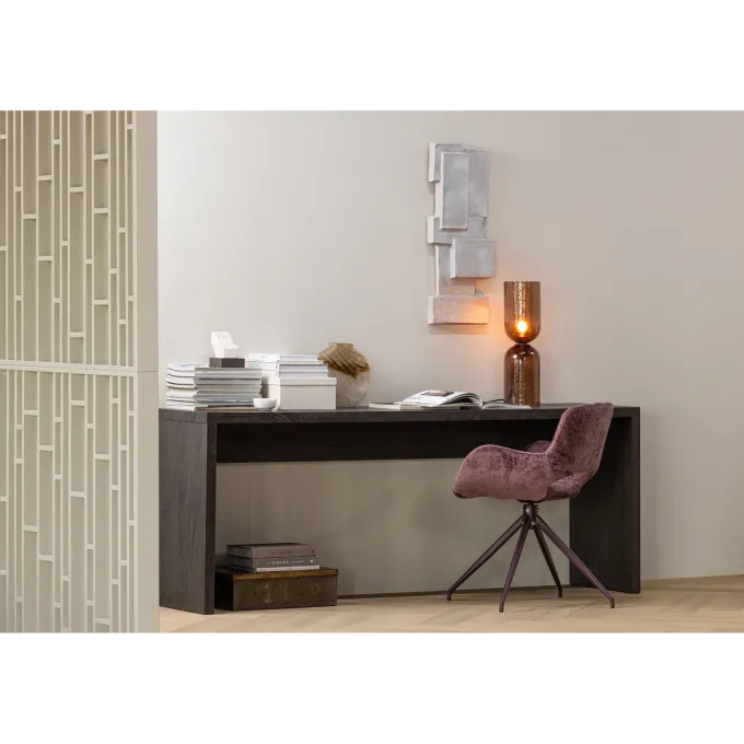 Woood Eliva eetkamerstoel structure velvet paars - set van 2