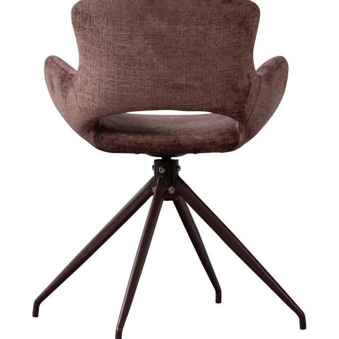 Woood Eliva eetkamerstoel structure velvet paars - set van 2