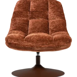 Woood Elvi Draaifauteuil Chenille Structuur Roestbruin