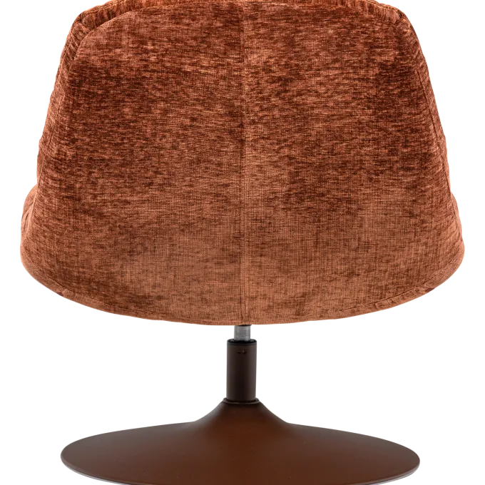 Woood Elvi Draaifauteuil Chenille Structuur Roestbruin