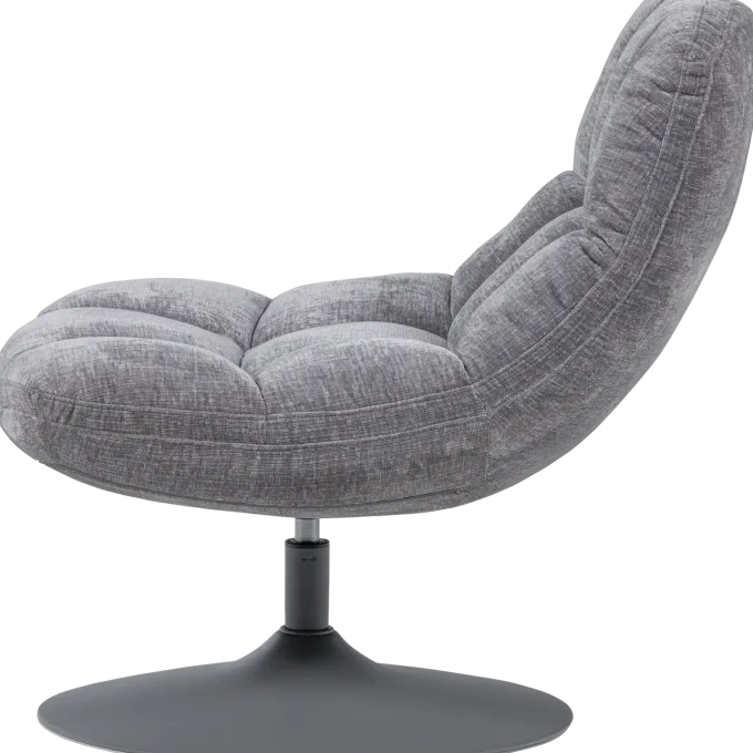 Woood Elvi Draaifauteuil Chenille Structuur Lichtgrijs