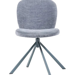 Woood Femke Eetkamerstoel Chenille Blauw