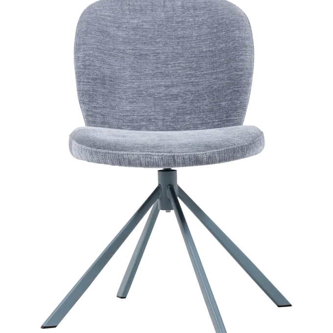 Woood Femke Eetkamerstoel Chenille Blauw