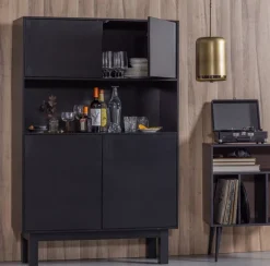 Woood Finca Buffet-/ Drankkast Grenen Diep Zwart [fsc]