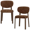 Woood Foon Eetkamerstoel 3d Structuurstof Bruin - Set Van 2 [FSC]