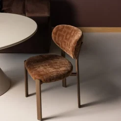 Woood Foon Eetkamerstoel 3d Structuurstof Bruin - Set Van 2 [FSC]