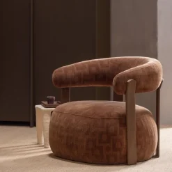 Woood Foon Fauteuil 3d Structuurstof Bruin [fsc]