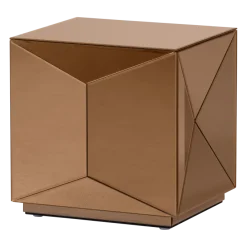 Woood Glintz Bijzettafel Hout Spiegelglas Bruin [fsc]