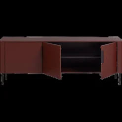 Woood Gunnar tv meubel 154 cm grenen bordeauxrood [fsc]