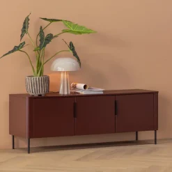 Woood Gunnar tv meubel 154 cm grenen bordeauxrood [fsc]