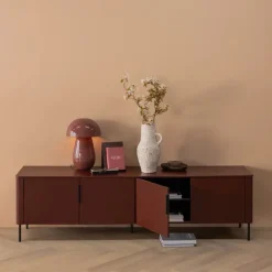 Woood Gunnar tv meubel 200 cm grenen bordeaux [fsc]