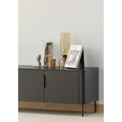 Woood Gunnar tv meubel 154 cm grenen matzwart [fsc]