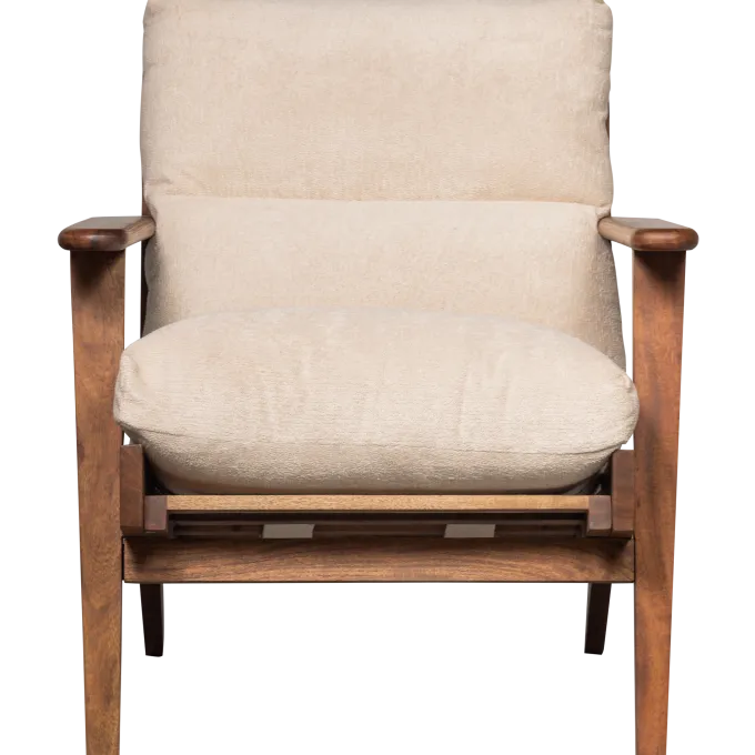 Woood Houston fauteuil bouclé/hout naturel