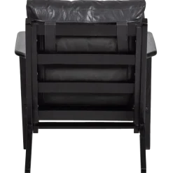 Woood Houston fauteuil echt leer zwart