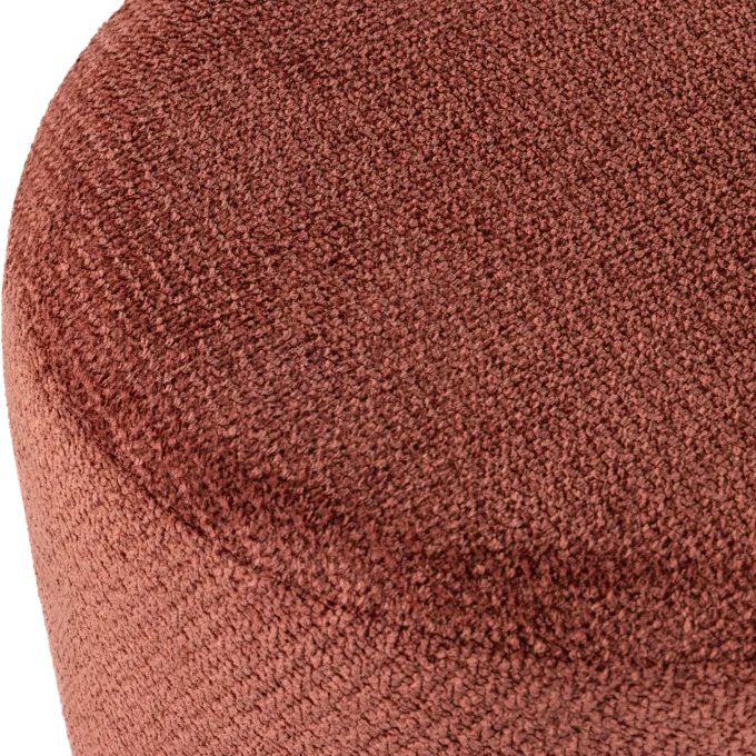 Woood Islen Poef Met Draaivoet Boucle Bordeauxrood