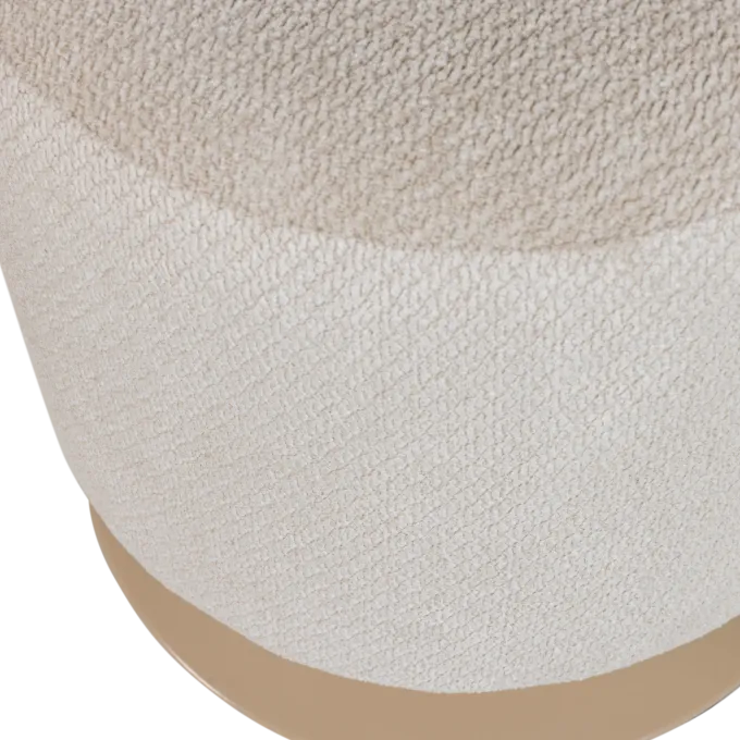Woood Islen Poef Met Draaivoet Boucle Beige