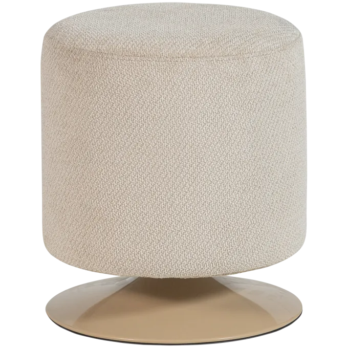 Woood Islen Poef Met Draaivoet Boucle Beige
