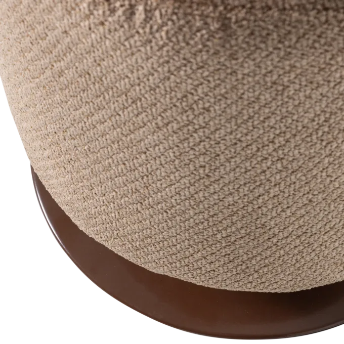Woood Islen Poef Met Draaivoet Boucle Bruin
