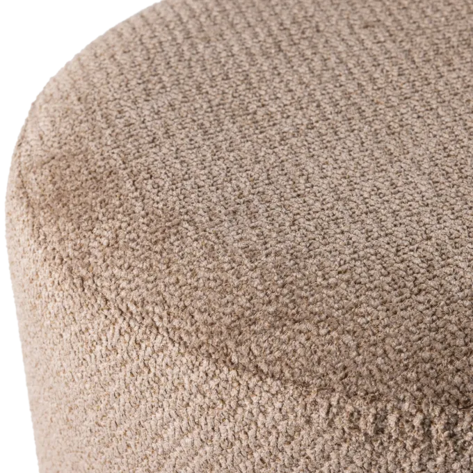 Woood Islen Poef Met Draaivoet Boucle Bruin
