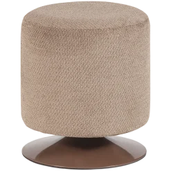 Woood Islen Poef Met Draaivoet Boucle Bruin