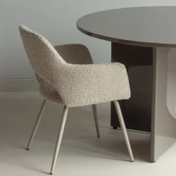 Woood Jenny Eetkamerstoel Boucle Zand Melange - Set Van 2 [FSC]