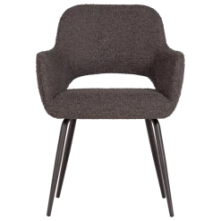 Woood Jenny Eetkamerstoel Boucle Bruin Melange - Set Van 2 [FSC]