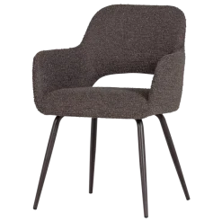 Woood Jenny Eetkamerstoel Boucle Bruin Melange - Set Van 2 [FSC]