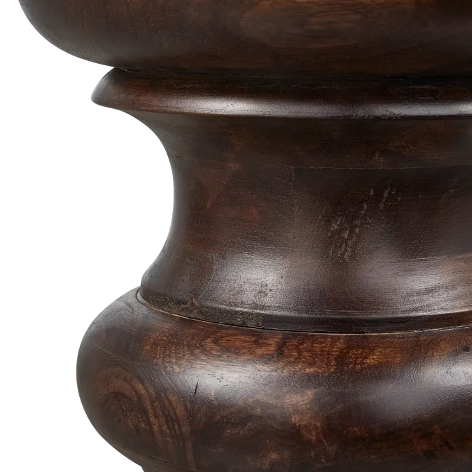 Woood Jonah bijzettafel hout donkerbruin 42xo30cm