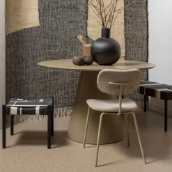 Woood Jorre Eettafel Mdf Militair Bruin Ø120cm