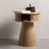 Woood Karri nachtkastje rond hout naturel