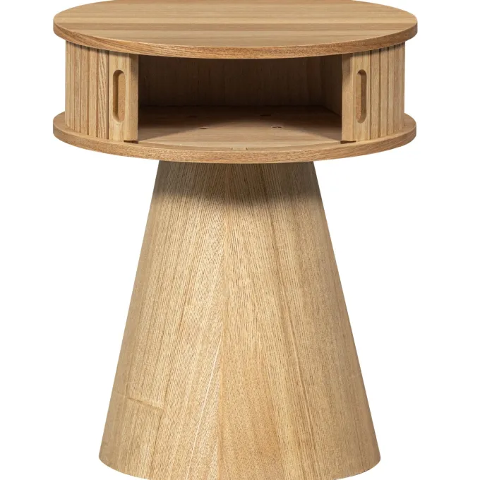 Woood Karri nachtkastje rond hout naturel