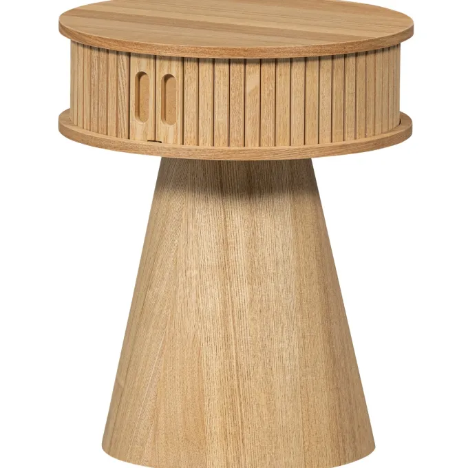 Woood Karri nachtkastje rond hout naturel