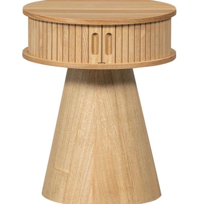Woood Karri nachtkastje rond hout naturel
