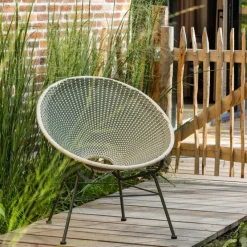 Woood Kazoun Tuin Loungestoel Wicker Groen