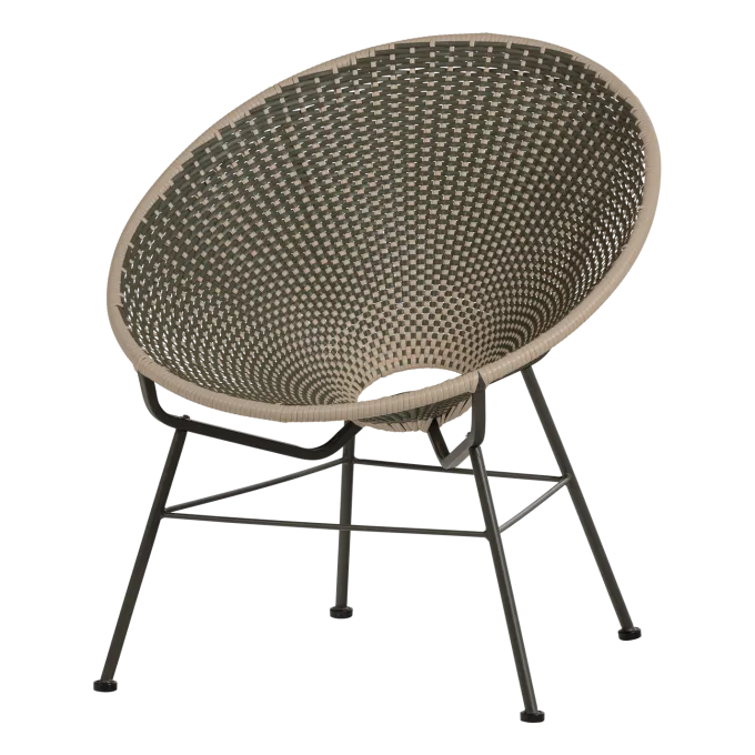Woood Kazoun Tuin Loungestoel Wicker Groen