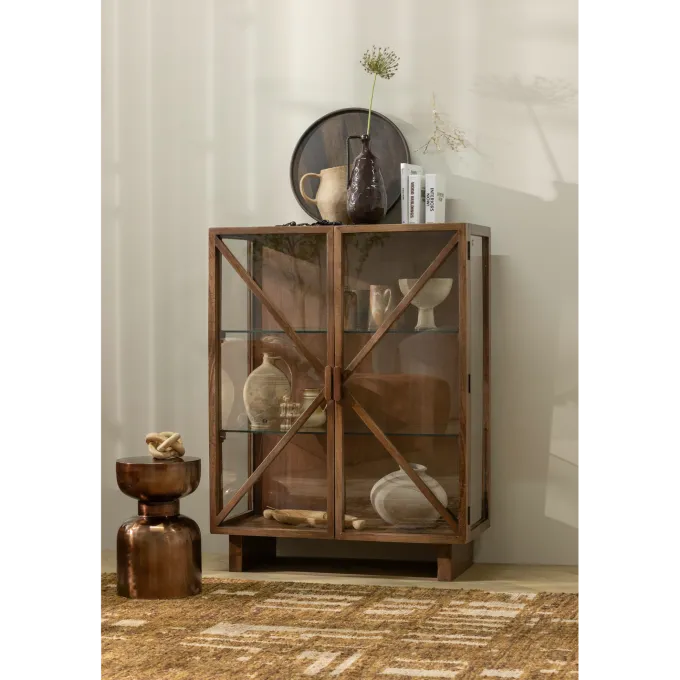 Woood Kella 2-deurs kast mango hout bruin