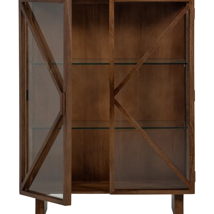 Woood Kella 2-deurs kast mango hout bruin