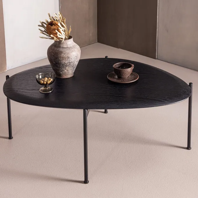 Woood Kota Salontafel 36x92x68 Cm Mdf/Fineer Zwart