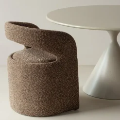 Woood Lanor Eetkamerstoel Grove Boucle Bruin [FSC]